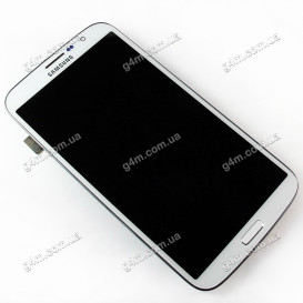 Дисплей Samsung i9200 Galaxy Mega 6.3, i9205 Galaxy Mega 6.3 белый с тачскрином и рамкой (Оригинал)