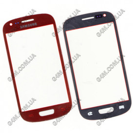 Стекло сенсорного экрана для Samsung i8190 Galaxy SIII Mini красное