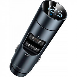 Автомобильное зарядное устройство с FM модулятором Baseus Energy Column MP3 Charger PPS QC серое