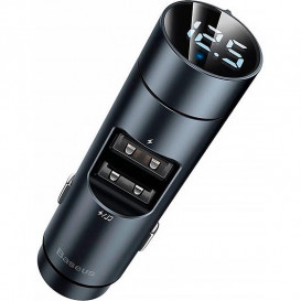 Автомобильное зарядное устройство с FM модулятором Baseus Energy Column MP3 Charger PPS QC серое