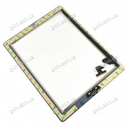 Тачскрин для Apple iPad 2 (A1395, A1396, A1397) с клейкой лентой и кнопкой меню, белый