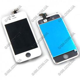 Дисплей Apple iPhone 4G с тачскрином и рамкой, белый