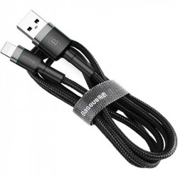 USB дата-кабель Baseus Cafule CALKLF-BG1 Lightning, чорний, 1 метр