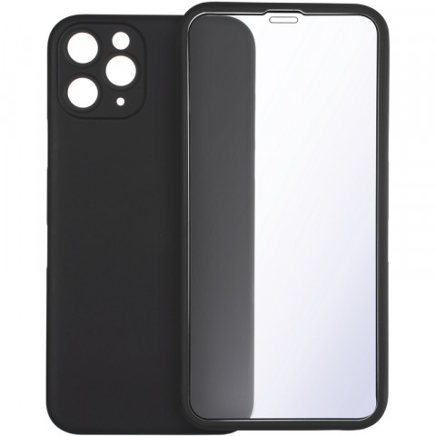 Накладка Gelius Slim Full Cover Case с защитным стеклом для Apple iPhone 12 Pro (черного цвета)