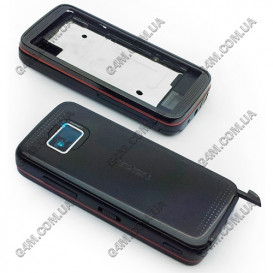 Корпус для Nokia 5530 Xpress Music чорний з червоним кантом, висока якість