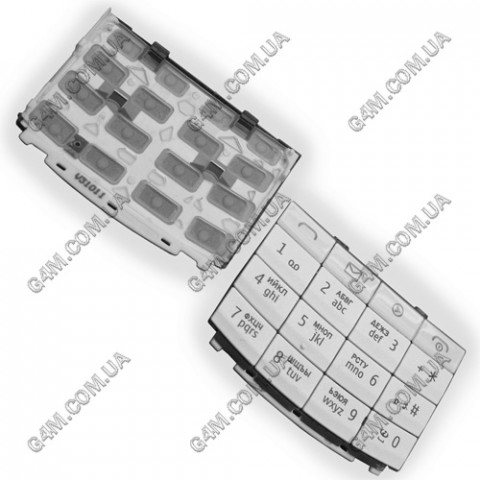Клавіатура для Nokia X3-02 біла, кирилиця (Оригінал)