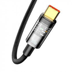 USB дата-кабель Baseus Explorer Series Auto Power-Off CATS000201 Type-C 100W, чорий, 1 метр