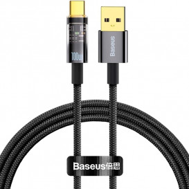 USB дата-кабель Baseus Explorer Series Auto Power-Off CATS000201 Type-C 100W, чорий, 1 метр